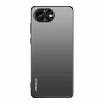 For iPhone 16e AG Frosted Electroplating Acrylic Phone Case(Black)