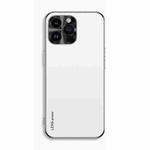 For iPhone 14 Pro Max AG Frosted Electroplating Acrylic Phone Case(Silver White)
