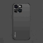For iPhone 14 AG Frosted Electroplating Acrylic Phone Case(Black)