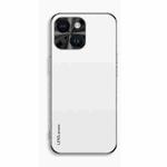 For iPhone 14 AG Frosted Electroplating Acrylic Phone Case(Silver White)