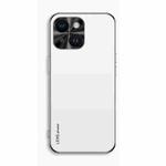For iPhone 13 AG Frosted Electroplating Acrylic Phone Case(Silver White)