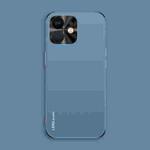 For iPhone 12 AG Frosted Electroplating Acrylic Phone Case(Navy Blue)