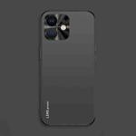 For iPhone 12 AG Frosted Electroplating Acrylic Phone Case(Black)