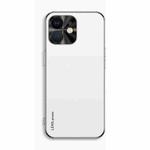 For iPhone 12 AG Frosted Electroplating Acrylic Phone Case(Silver White)