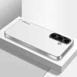 For Samsung Galaxy S25+ 5G AG Frosted Electroplating Acrylic Phone Case(Silver White)