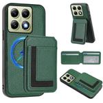 For Xiaomi 14T Pro CX01 Detachable Magsafe Magnetic Card Bag Phone Case(Peacock Green)