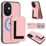 For Honor 200 CX01 Detachable Magsafe Magnetic Card Bag Phone Case(Pink)