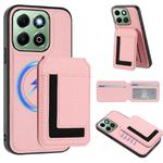 For Honor X6b CX01 Detachable Magsafe Magnetic Card Bag Phone Case(Pink)