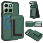 For Honor X6b CX01 Detachable Magsafe Magnetic Card Bag Phone Case(Peacock Green)