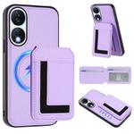 For Honor X7b / Play 8T CX01 Detachable Magsafe Magnetic Card Bag Phone Case(Light Purple)