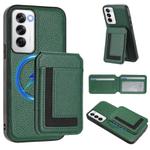 For OPPO Reno12 Pro Global CX01 Detachable Magsafe Magnetic Card Bag Phone Case(Peacock Green)