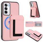 For OPPO Reno12 Global CX01 Detachable Magsafe Magnetic Card Bag Phone Case(Pink)