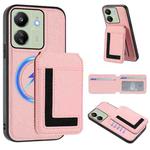 For Redmi 13C 4G / Xiaomi Poco C65 CX01 Detachable Magsafe Magnetic Card Bag Phone Case(Pink)