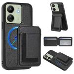 For Redmi 13C 4G / Xiaomi Poco C65 CX01 Detachable Magsafe Magnetic Card Bag Phone Case(Black)