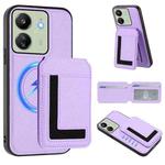 For Redmi 13C 4G / Xiaomi Poco C65 CX01 Detachable Magsafe Magnetic Card Bag Phone Case(Light Purple)