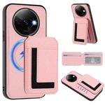 For Redmi A3 / A3x / Xiaomi Poco C61 CX01 Detachable Magsafe Magnetic Card Bag Phone Case(Pink)