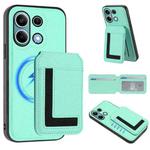 For Redmi Note 13 4G CX01 Detachable Magsafe Magnetic Card Bag Phone Case(Mint Green)