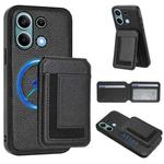 For Redmi Note 13 4G CX01 Detachable Magsafe Magnetic Card Bag Phone Case(Black)
