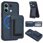 For Redmi Note 13 4G CX01 Detachable Magsafe Magnetic Card Bag Phone Case(Dark Blue)