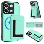 For Redmi Note 13 5G CX01 Detachable Magsafe Magnetic Card Bag Phone Case(Mint Green)