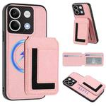 For Redmi Note 13 5G CX01 Detachable Magsafe Magnetic Card Bag Phone Case(Pink)