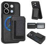 For Redmi Note 13 5G CX01 Detachable Magsafe Magnetic Card Bag Phone Case(Black)