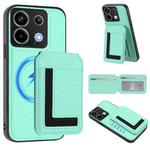 For Redmi Note 13 Pro 5G / Poco X6 CX01 Detachable Magsafe Magnetic Card Bag Phone Case(Mint Green)