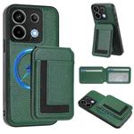 For Redmi Note 13 Pro 5G / Poco X6 CX01 Detachable Magsafe Magnetic Card Bag Phone Case(Peacock Green)