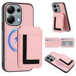 For Redmi Note 13 Pro 4G / Poco M6 Pro CX01 Detachable Magsafe Magnetic Card Bag Phone Case(Pink)