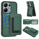 For Redmi Note 13 Pro 4G / Poco M6 Pro CX01 Detachable Magsafe Magnetic Card Bag Phone Case(Peacock Green)