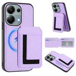 For Redmi Note 13 Pro 4G / Poco M6 Pro CX01 Detachable Magsafe Magnetic Card Bag Phone Case(Light Purple)