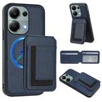 For Redmi Note 13 Pro 4G / Poco M6 Pro CX01 Detachable Magsafe Magnetic Card Bag Phone Case(Dark Blue)
