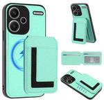 For Redmi Note 13 Pro+ CX01 Detachable Magsafe Magnetic Card Bag Phone Case(Mint Green)