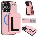 For Redmi Note 13 Pro+ CX01 Detachable Magsafe Magnetic Card Bag Phone Case(Pink)