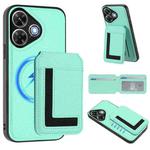 For Redmi Note 13R / 13 4G / 13 5G CX01 Detachable Magsafe Magnetic Card Bag Phone Case(Mint Green)