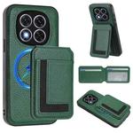 For Redmi Note 14 Pro 5G CX01 Detachable Magsafe Magnetic Card Bag Phone Case(Peacock Green)