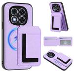 For Redmi Note 14 Pro+ 5G CX01 Detachable Magsafe Magnetic Card Bag Phone Case(Light Purple)