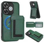 For Redmi  Turbo 3 / Poco F6 India CX01 Detachable Magsafe Magnetic Card Bag Phone Case(Peacock Green)