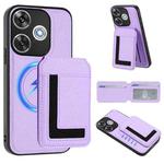 For Redmi  Turbo 3 / Poco F6 India CX01 Detachable Magsafe Magnetic Card Bag Phone Case(Light Purple)
