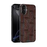 For iPhone 16 Plus ABEEL Beast Pattern 6D Micro-Embossed MagSafe Genuine Leather Phone Case(Brown)