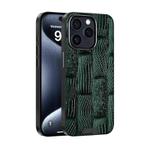 For iPhone 15 Pro ABEEL Beast Pattern 6D Micro-Embossed MagSafe Genuine Leather Phone Case(Green)