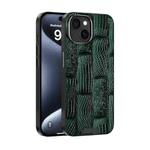 For iPhone 15 Plus ABEEL Beast Pattern 6D Micro-Embossed MagSafe Genuine Leather Phone Case(Green)