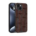 For iPhone 14 ABEEL Beast Pattern 6D Micro-Embossed MagSafe Genuine Leather Phone Case(Brown)