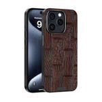 For iPhone 14 Pro Max ABEEL Beast Pattern 6D Micro-Embossed MagSafe Genuine Leather Phone Case(Brown)