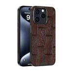 For iPhone 13 Pro ABEEL Beast Pattern 6D Micro-Embossed MagSafe Genuine Leather Phone Case(Brown)