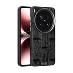 For vivo X200 Ultra ABEEL Beast Pattern 6D Micro-Embossed MagSafe Genuine Leather Phone Case(Black)