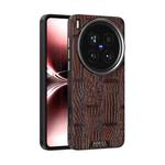 For vivo X200 Ultra ABEEL Beast Pattern 6D Micro-Embossed MagSafe Genuine Leather Phone Case(Brown)