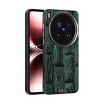 For vivo X200 Ultra ABEEL Beast Pattern 6D Micro-Embossed MagSafe Genuine Leather Phone Case(Green)