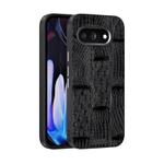 For Google Pixel 9a ABEEL Beast Pattern 6D Micro-Embossed MagSafe Genuine Leather Phone Case(Black)