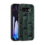 For Google Pixel 9a ABEEL Beast Pattern 6D Micro-Embossed MagSafe Genuine Leather Phone Case(Green)